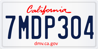 CA license plate 7MDP304