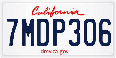 CA license plate 7MDP306