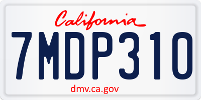 CA license plate 7MDP310