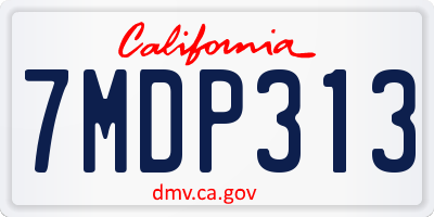CA license plate 7MDP313