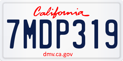 CA license plate 7MDP319