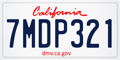 CA license plate 7MDP321