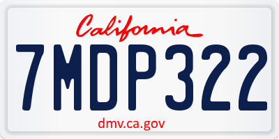 CA license plate 7MDP322
