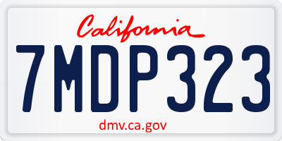 CA license plate 7MDP323
