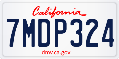 CA license plate 7MDP324