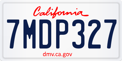 CA license plate 7MDP327