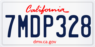 CA license plate 7MDP328