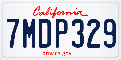 CA license plate 7MDP329