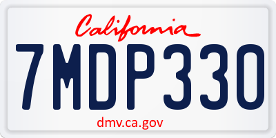 CA license plate 7MDP330