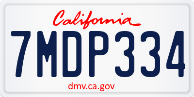 CA license plate 7MDP334