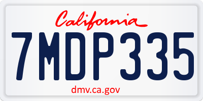 CA license plate 7MDP335