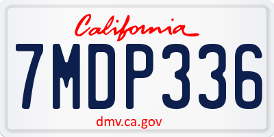 CA license plate 7MDP336