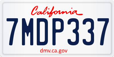 CA license plate 7MDP337