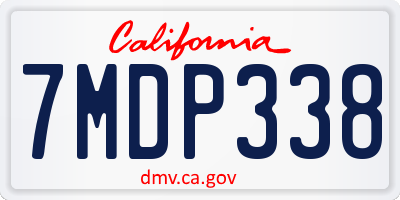 CA license plate 7MDP338
