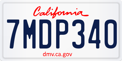 CA license plate 7MDP340