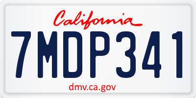 CA license plate 7MDP341