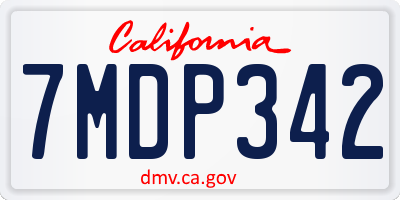 CA license plate 7MDP342