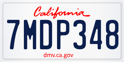 CA license plate 7MDP348