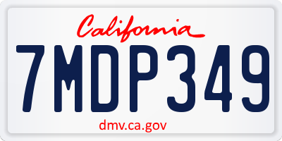 CA license plate 7MDP349