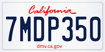 CA license plate 7MDP350