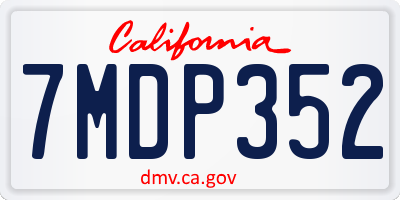 CA license plate 7MDP352