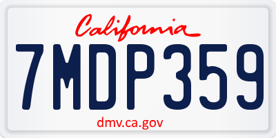 CA license plate 7MDP359