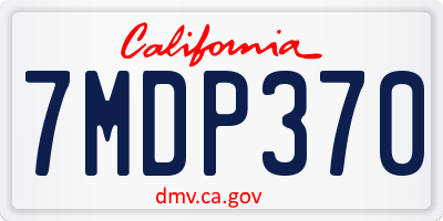 CA license plate 7MDP370
