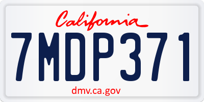 CA license plate 7MDP371