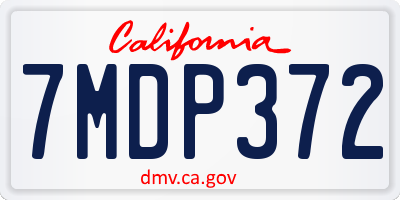 CA license plate 7MDP372
