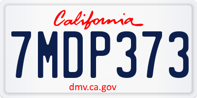 CA license plate 7MDP373