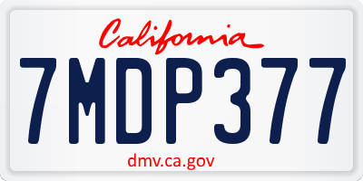 CA license plate 7MDP377