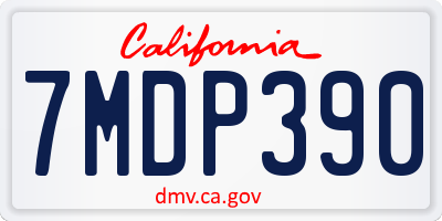 CA license plate 7MDP390