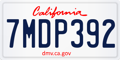 CA license plate 7MDP392