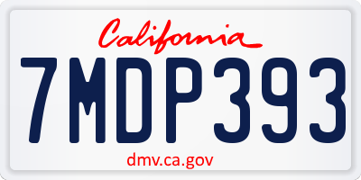 CA license plate 7MDP393