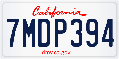 CA license plate 7MDP394
