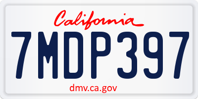 CA license plate 7MDP397