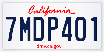 CA license plate 7MDP401