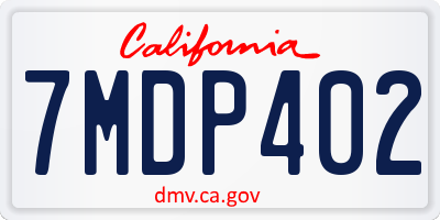 CA license plate 7MDP402