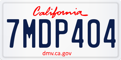 CA license plate 7MDP404