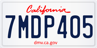 CA license plate 7MDP405