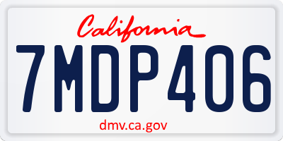 CA license plate 7MDP406