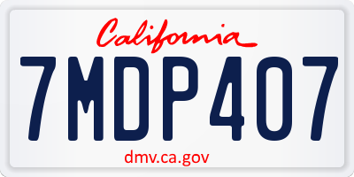 CA license plate 7MDP407