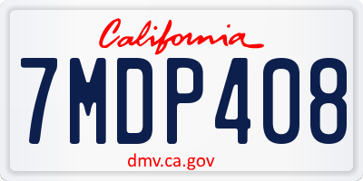 CA license plate 7MDP408