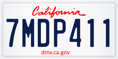 CA license plate 7MDP411