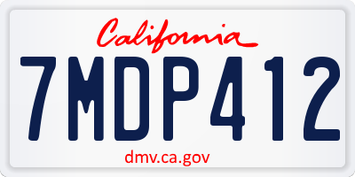 CA license plate 7MDP412