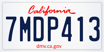 CA license plate 7MDP413