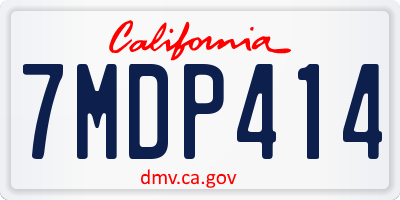 CA license plate 7MDP414