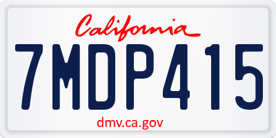 CA license plate 7MDP415