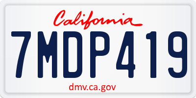 CA license plate 7MDP419