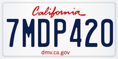 CA license plate 7MDP420